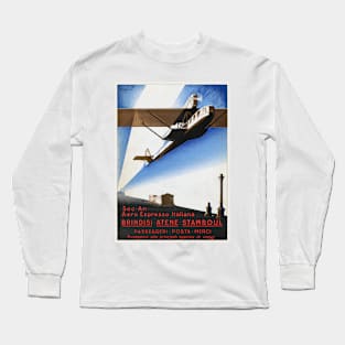 Italy Airline Vintage Poster 1924 Long Sleeve T-Shirt